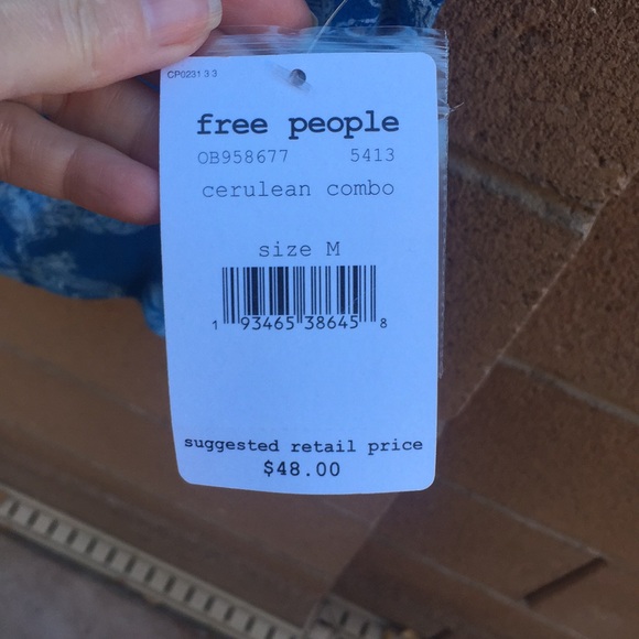 NWT. Free people cerulean floral combo blue top - Picture 7 of 9